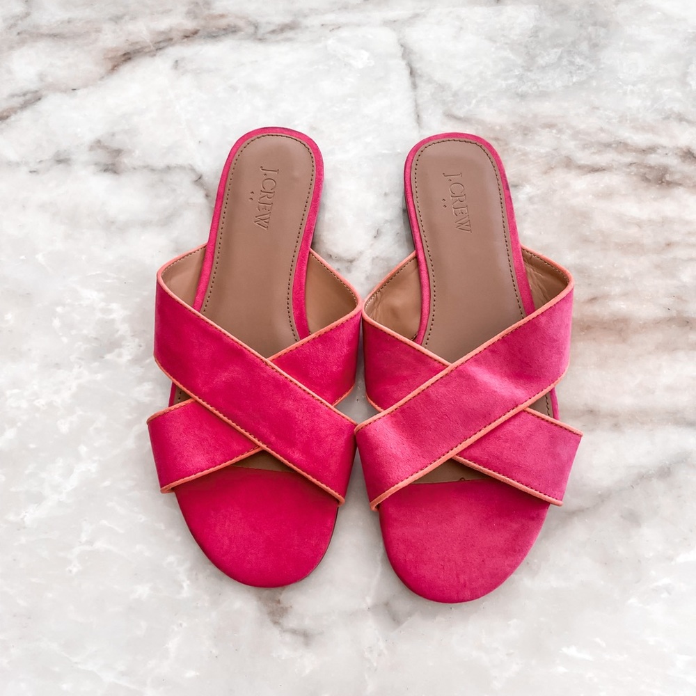 J. CREW Sandals (Criss-Cross Micro-Suede)